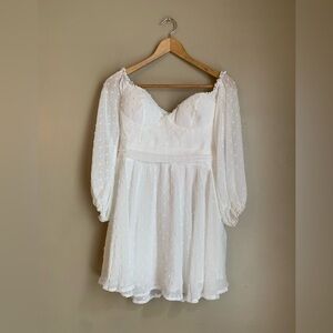 Hello Molly White Dress sweetheart neckline graduation bridal bachelorette